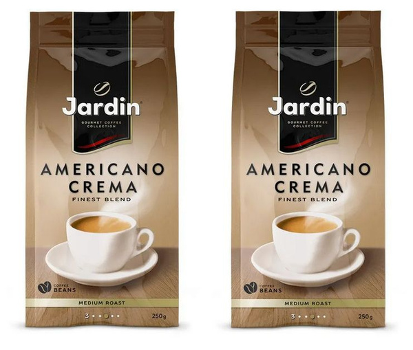 Кофе в зернах JARDIN (Жардин) Американо"Crema", натуральный, 2 пачки ...