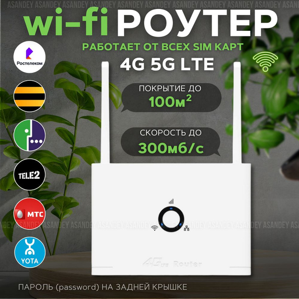 Роутер ASANDEY с сим-картой, белый, 2.4 ГГц купить по низкой цене с ...