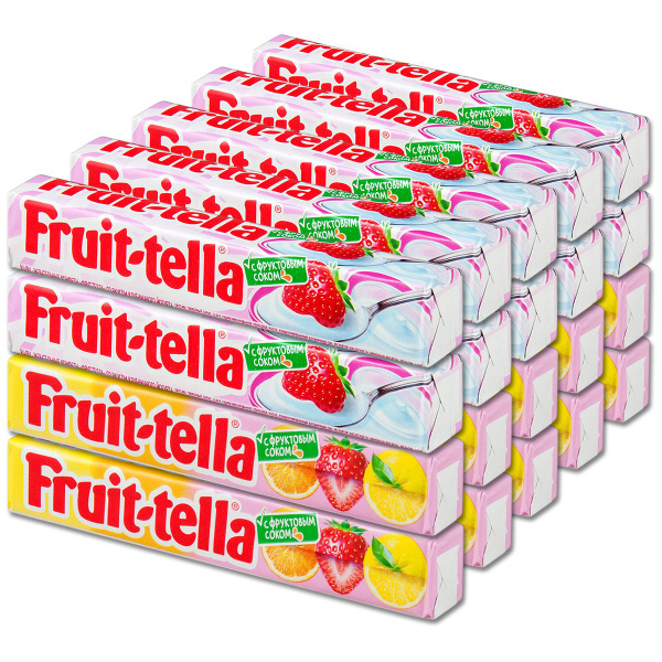 Жевательная конфета Fruittella Фрутелла "Ассорти" и "Клубничный йогурт ...
