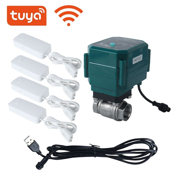 Tuya WIFI Датчик протечки воды 1/2 дюйма DN15 кран из нержавеющей стали ...