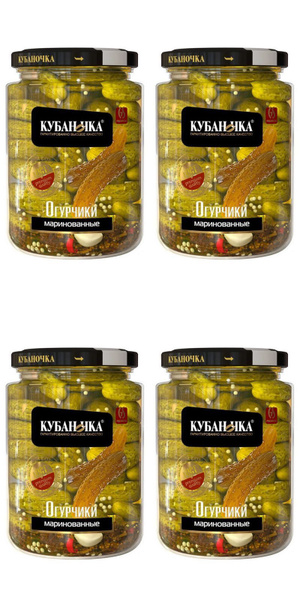Кубаночка Корнишоны маринованные, 720 г, 4 шт - купить с доставкой по ...