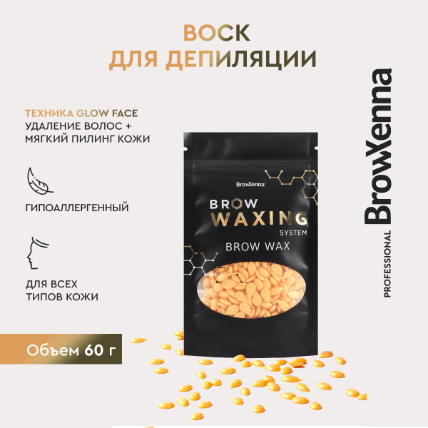 Воск для депиляции бровей и лица 60 г. для всех типов кожи и волос ...