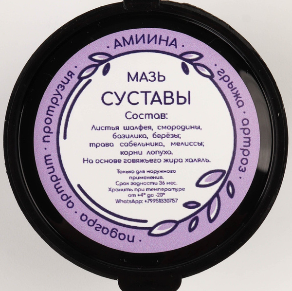 Фито мазь ЗДОРОВЫЕ СУСТАВЫ 30 г / Amiina-travnitsa - купить с доставкой ...