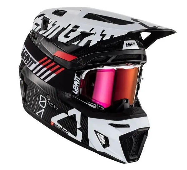 Кроссовый шлем Leatt Moto 9.5 Carbon Helmet Kit, White 2024, размер M ...