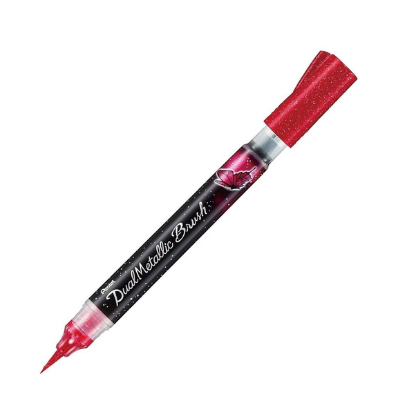"Pentel" Маркер-кисть с кнопкой подкачки чернил XGFH-DPX розовый ...
