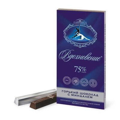Шоколад Вдохновение 100г 75% горький с миндалем купить на OZON по ...