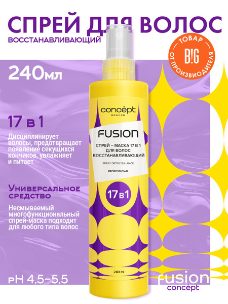 Concept Fusion Спрей-маска 17 в 1 восстанавливающий Detox Balance ...
