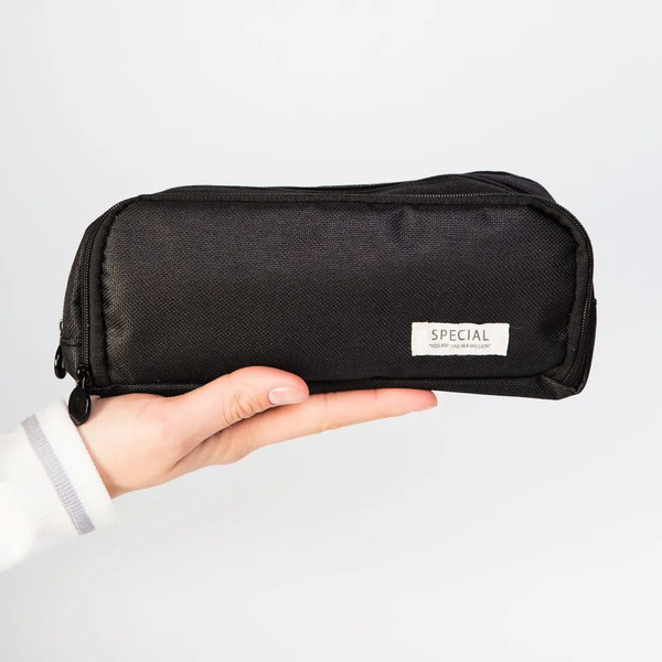 Школьный пенал для мальчиков и девочек с ручкой чёрный - купить с ...