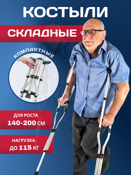 Костыли подмышечные складные для взрослых - купить с доставкой по ...