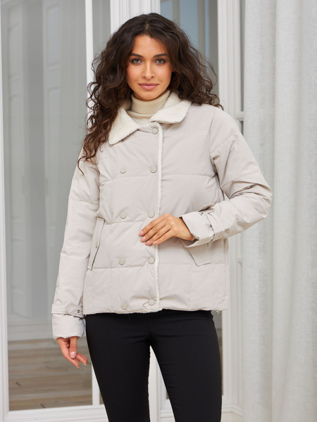 Куртка Женский SEVENTOUCH Мех бежевый нейтральный отложной Полиэстер ...