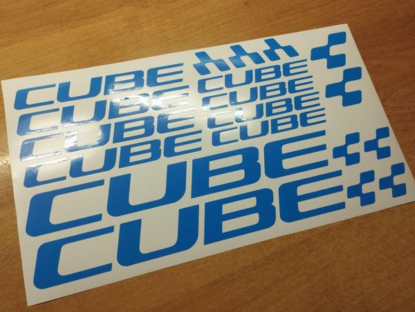 Характеристики Cube синий ГЛЯНЦЕВЫЙ наклейки на раму для велосипеда ...