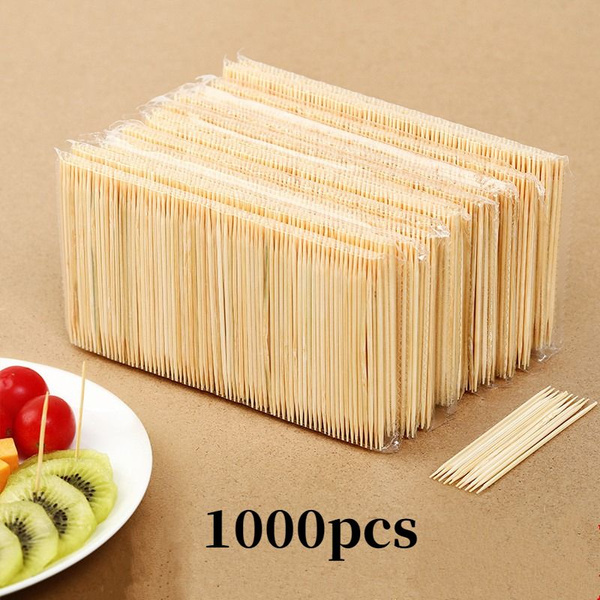Зубочистки Бамбуковые 1000 Шт. В Индивидуальной Упаковке,6.2 См ...