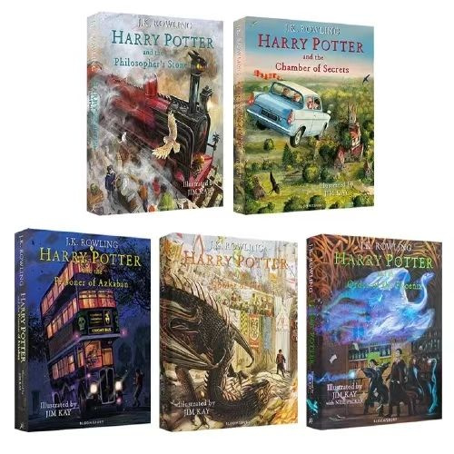 Harry Potter illustrated by Jim Kay, Bloomsbury 5 books set, набор из ...
