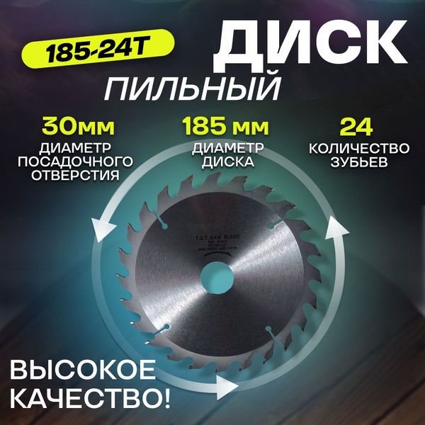 Диск пильный для дерева с напайками 185-24Т-30 - купить с доставкой по ...