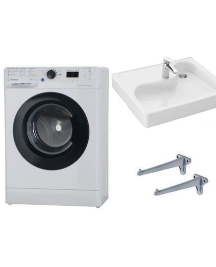 Стиральная машина Indesit BWUA 41051 WB RU с раковиной Клио, белый ...