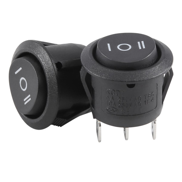2 x AC 6A/250V 10A/125V 3-контактный круглый кулисный переключатель ...