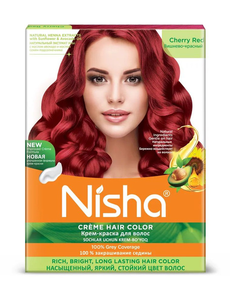 CHERRY RED Nisha Creme Hair Color (ВИШНЕВО-КРАСНЫЙ крем-краска для ...