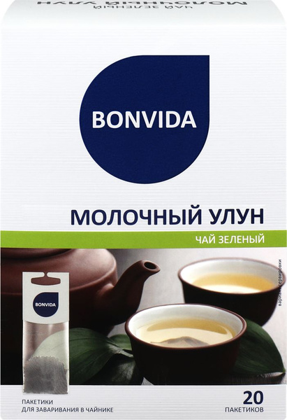 Чай зеленый BONVIDA Молочный Улун для заваривания в чайнике, 20пак ...