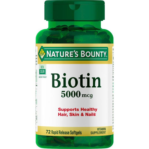 Пищевая добавка Nature's Bounty, биотин, 5000 мг, 150 капсул с быстрым ...