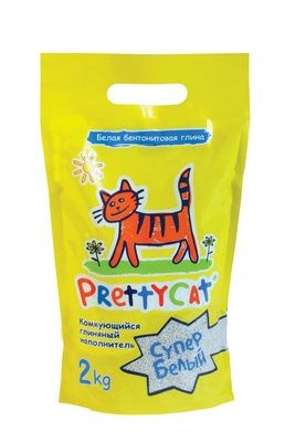 Наполнитель для кошачьего туалета Pretty Cat, комкующийся "супер белый ...