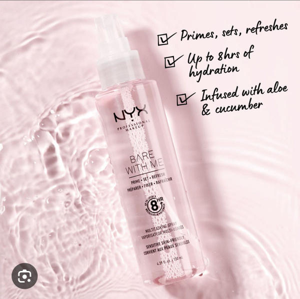 Спрей для фиксации макияжа NYX Bare With Me Prime. Set. Refresh ...