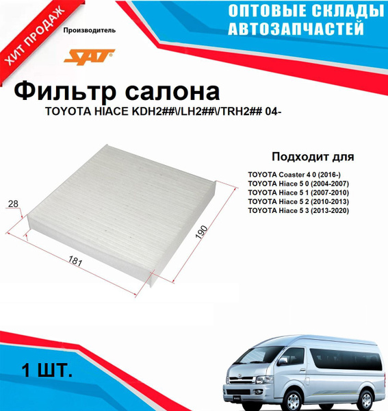 Фильтр салонный Toyota Hiace 04-20 / Coaster 16-