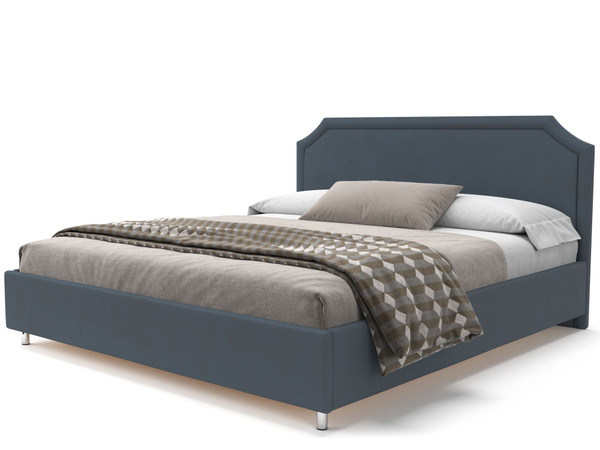 Кровать двуспальная 140х200 Soft Element Кайла Navy, с мягким ...
