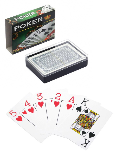 Карты игральные Poker (54 карты) пластик зеленые купить на OZON по ...