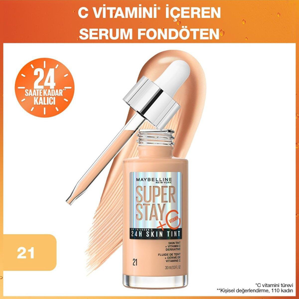 Maybelline New York Тональная сыворотка Super Stay 24H Skin Tint, тон ...