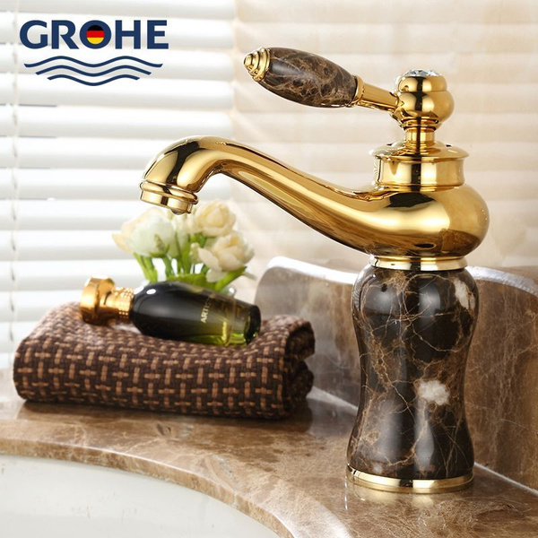 GROHE смеситель для горячей и холодной воды, золотой европейский ...