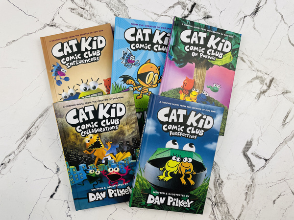 Cat Kid Comic Club, Set of 5 Books, Dav Pilkey комиксы на английском ...