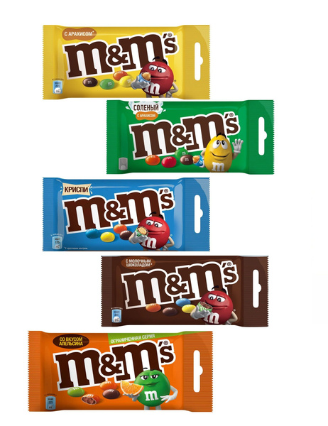 Ассорти драже M&M's: с арахисом (45 г), с соленым арахисом (45 г), с ...