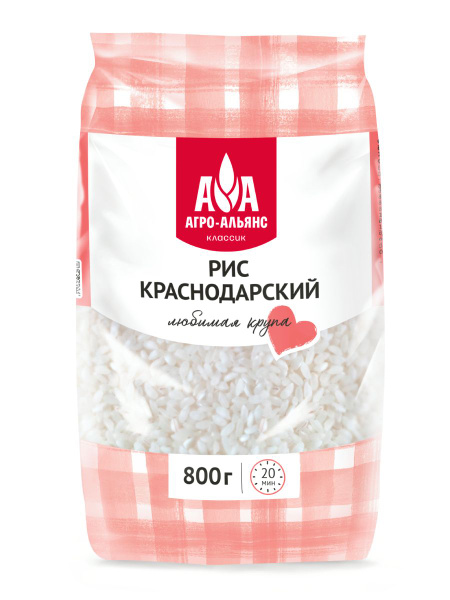 Рис Агро-Альянс Классик краснодарский, круглозерный, 800 г купить на ...