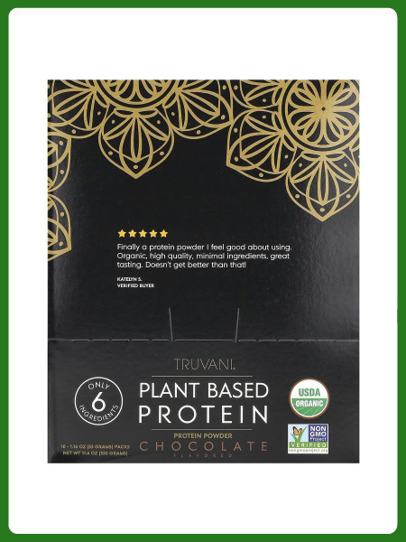 Протеин Truvani, Растительный протеиновый порошок, шоколад, 10 ...