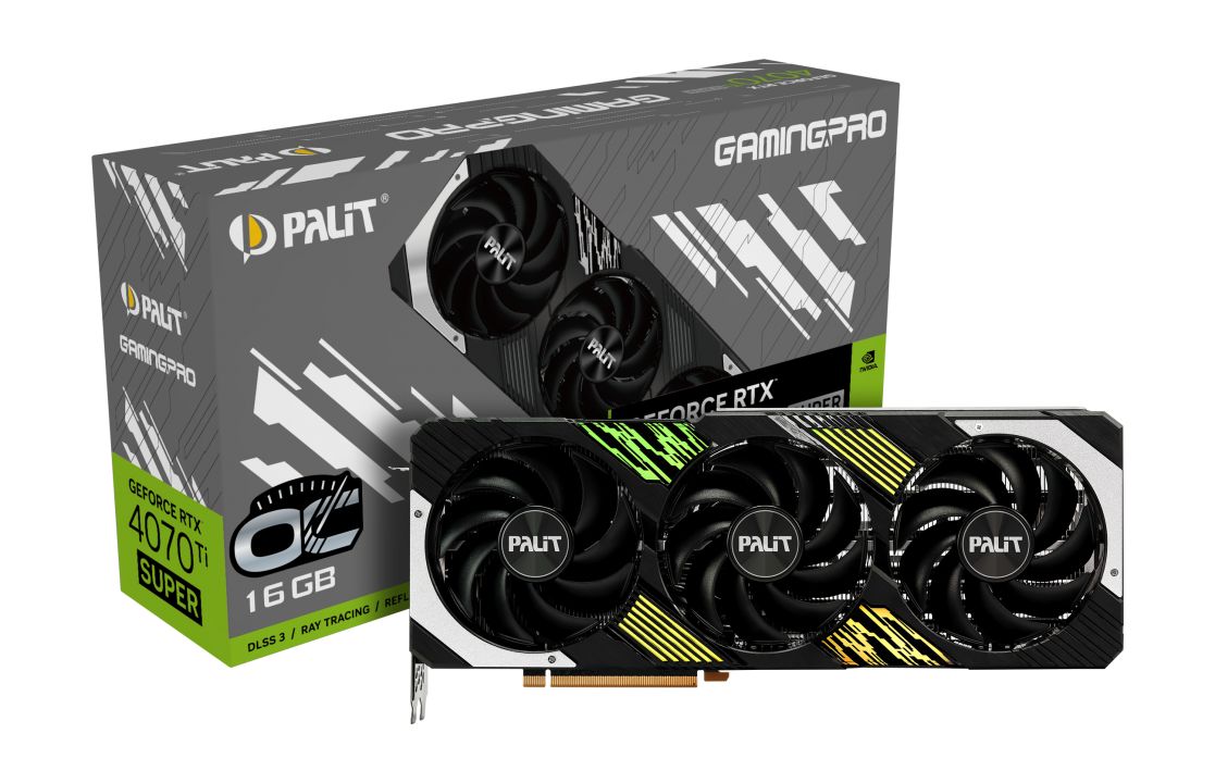 Palit Видеокарта GeForce RTX 4070 Ti SUPER RTX4070Ti SUPER GAMINGPRO OC 16 ГБ (ned47tsh19t2-1043a)