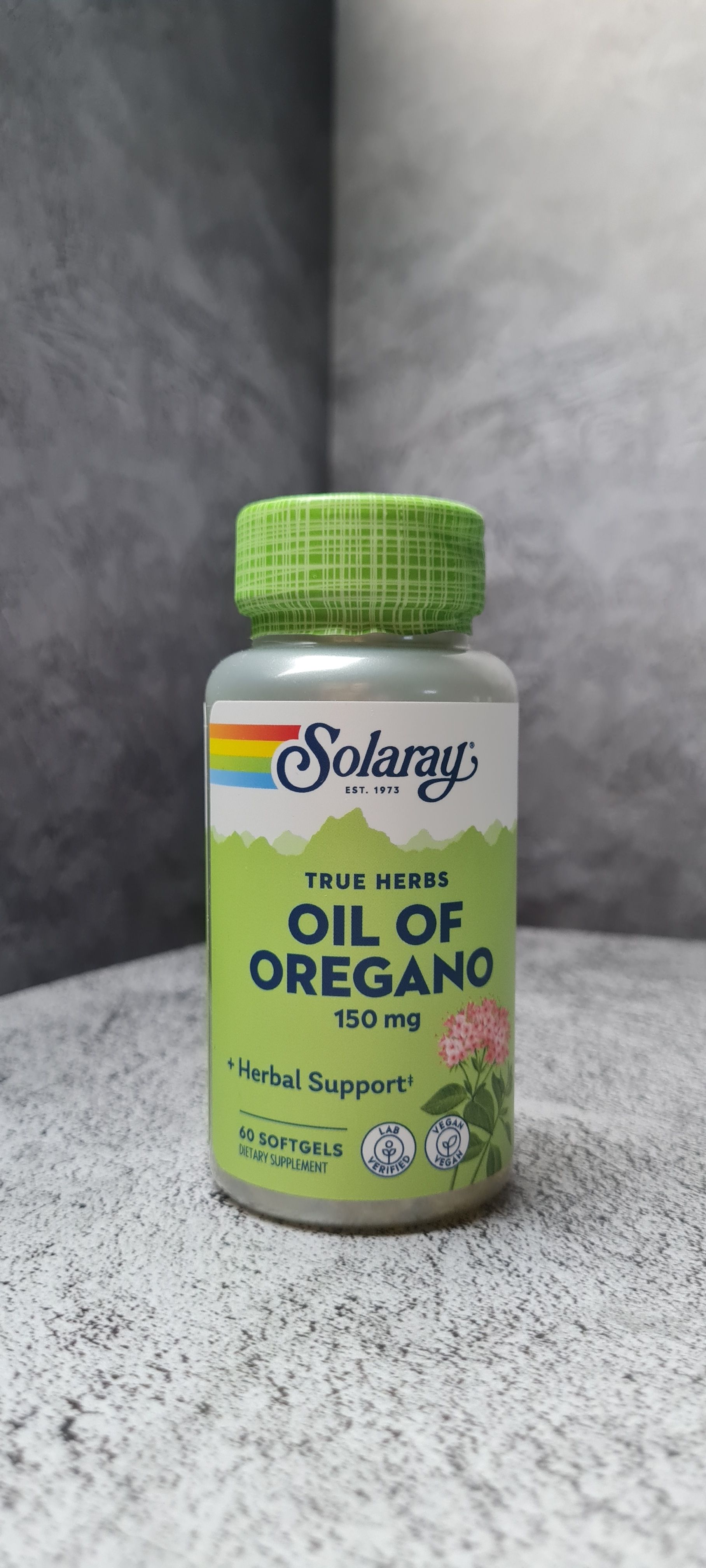 Solaray Oil of Oregano 150 mg 60 softgels Соларэй Масло Орегано 150 мг 60 веганских капсул