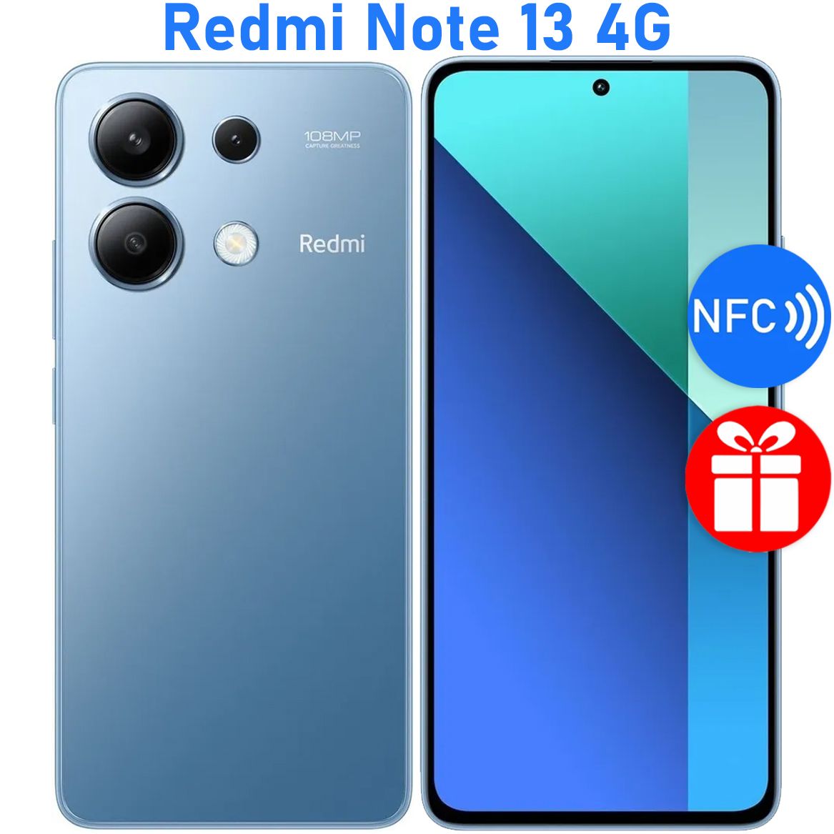 XiaomiСмартфонРОСТЕСТ(ЕВРОТЕСТ)RedmiNote134GNFC128ГБ,светло-синий,голубой