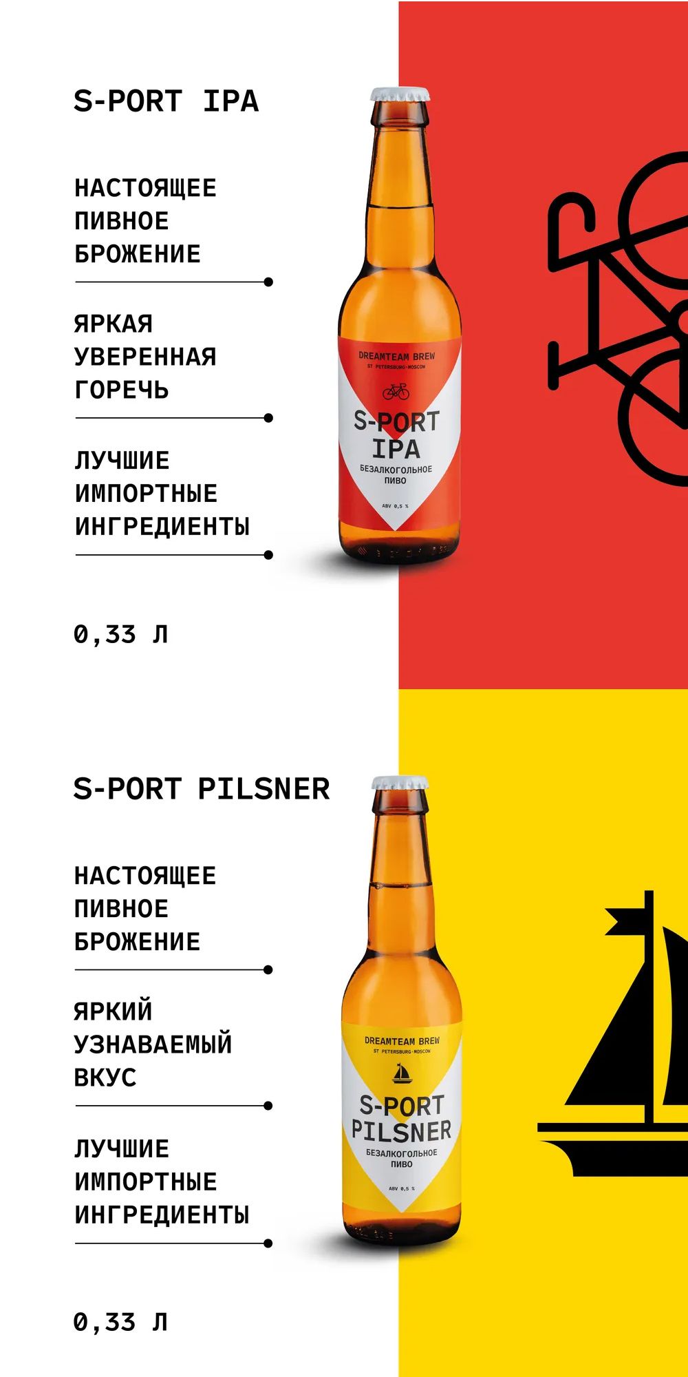 Безалкогольное пиво Дримтим / Dreamteam Brew Дегустационный сет - S-port IPA,  S-port Pilsner, 4 шт по 0.33л - купить с доставкой по выгодным ценам в  интернет-магазине OZON (525038459)