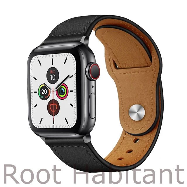 КожаныйремешокдляAppleWatch3456789SEUltra,вкорпусах42,44,45,49.Черный/Black