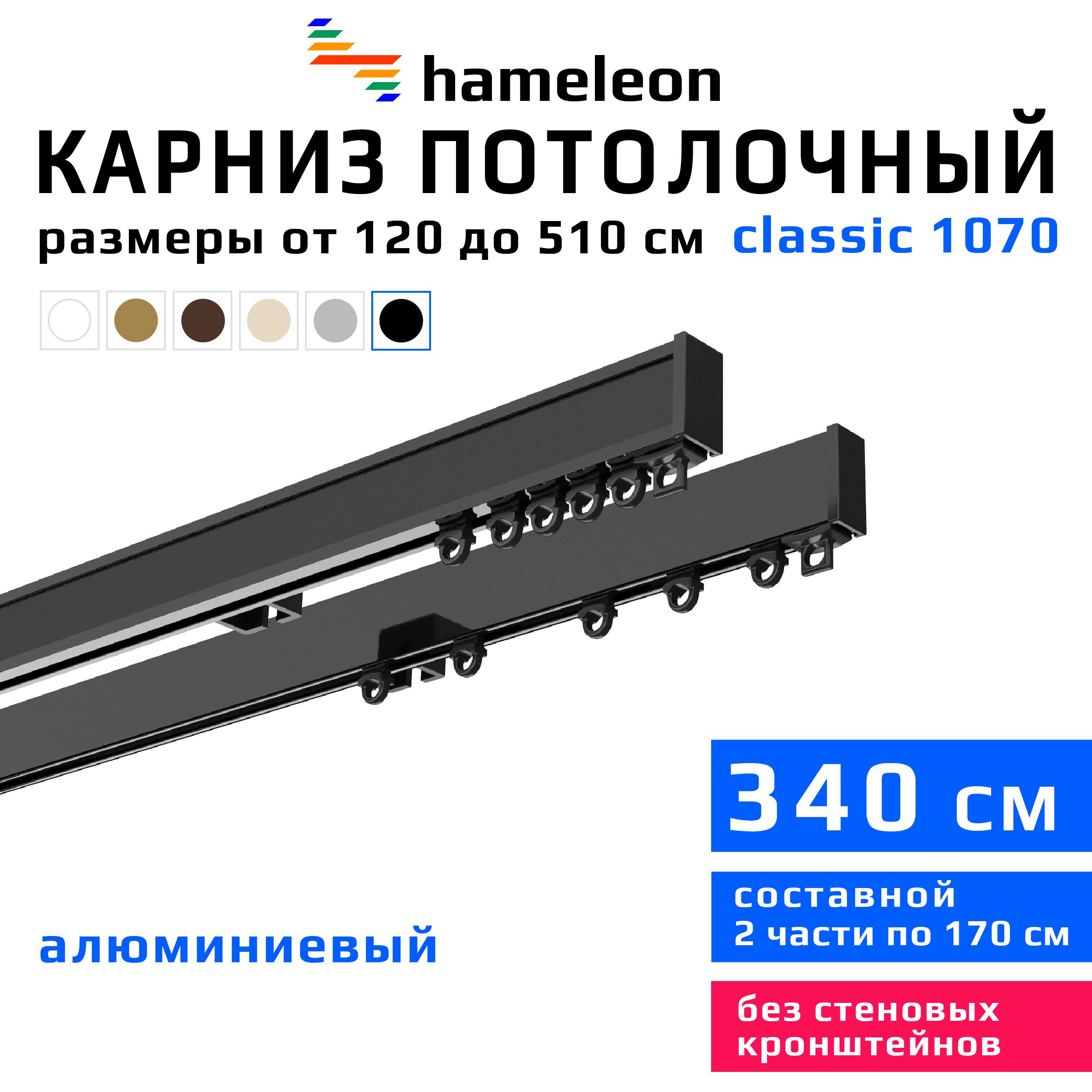 Карниз из профиля 2 ряда hameleon Прямой - купить по доступным ценам в  интернет-магазине OZON (352582881)