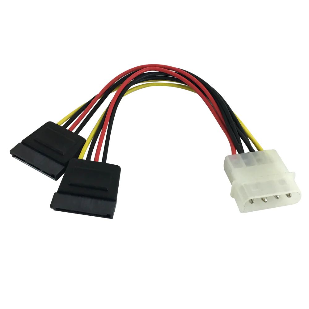 КабельпереходникпитанияSATA15PIN(F)-Molex4pin(M)дляПК(14см).Двойной