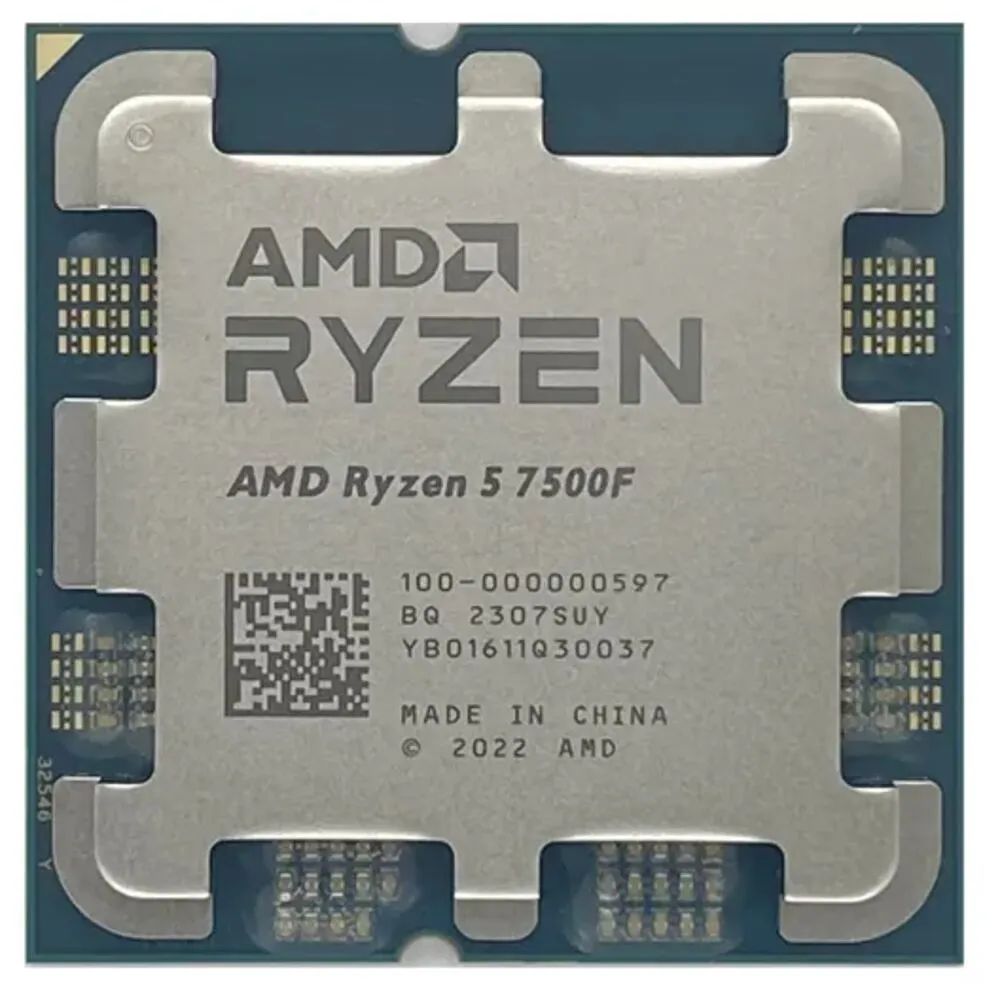 ПроцессорAMDRyzen57500F,3.7ГГц,(Turbo5.0ГГц),6-ядерный,L332МБ,СокетAM5,OEM