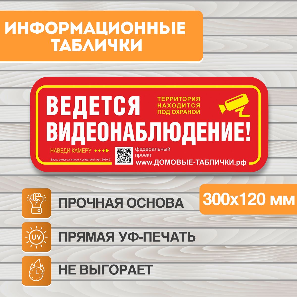 Табличка информационная Ведется видеонаблюдение! ПВХ