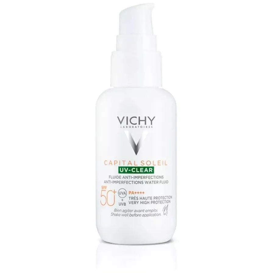 Солнцезащитный флюид uv clear. Vichy Capital Soleil флюид. Fluid для жирной кожи лица. Аптечные СПФ виши флюид фото. Защитный флюид spf50 50 мл.