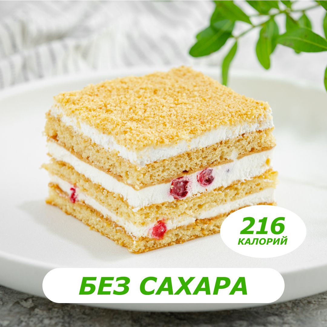 Пирожное Медовик ягодный без сахара Fresco Dessert, замороженное, 80 г