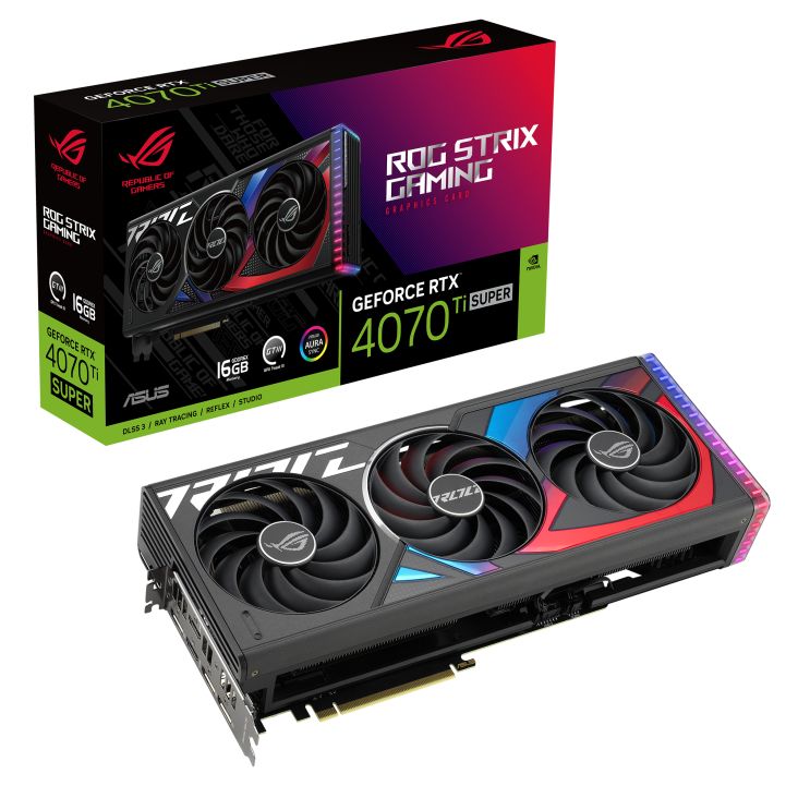 ASUS Видеокарта GeForce RTX 4070 Ti SUPER ROG Strix Gaming 16 ГБ (ROG-STRIX-RTX4070TIS-16G-GAMING)