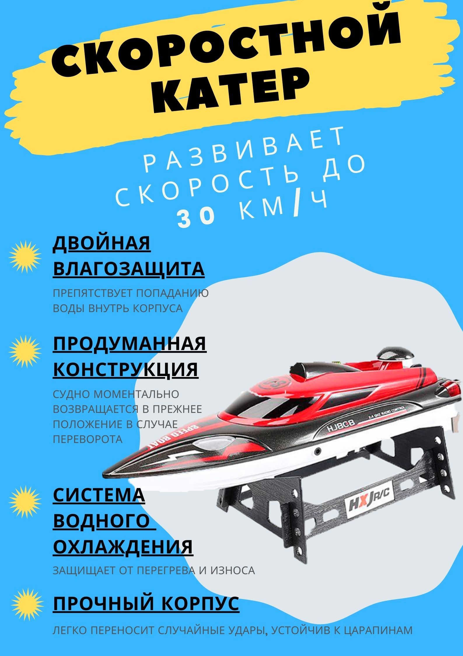 Катер на пульте управления скоростной SPEEDBOAT - купить с доставкой по  выгодным ценам в интернет-магазине OZON (293832713)