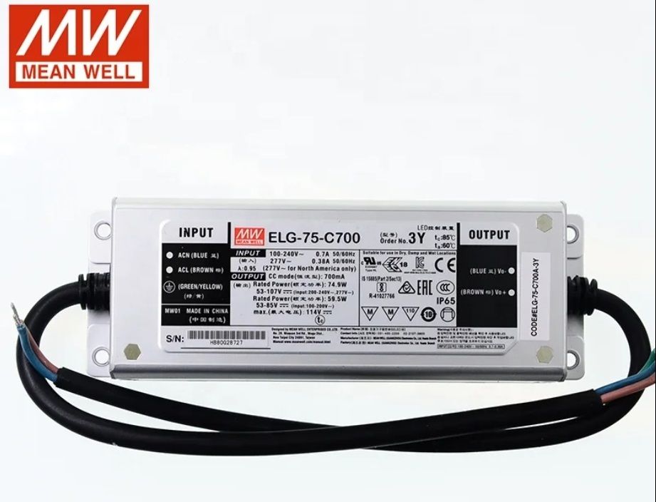 LED-драйверMeanWellELG-75-C7003YAC-DC75Вт.Товаруцененный