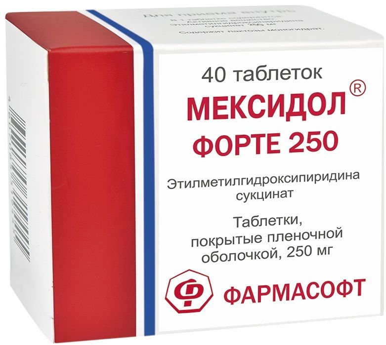 Мексидол Форте, таблетки покрыт. плен. об. 250 мг, 40 шт.