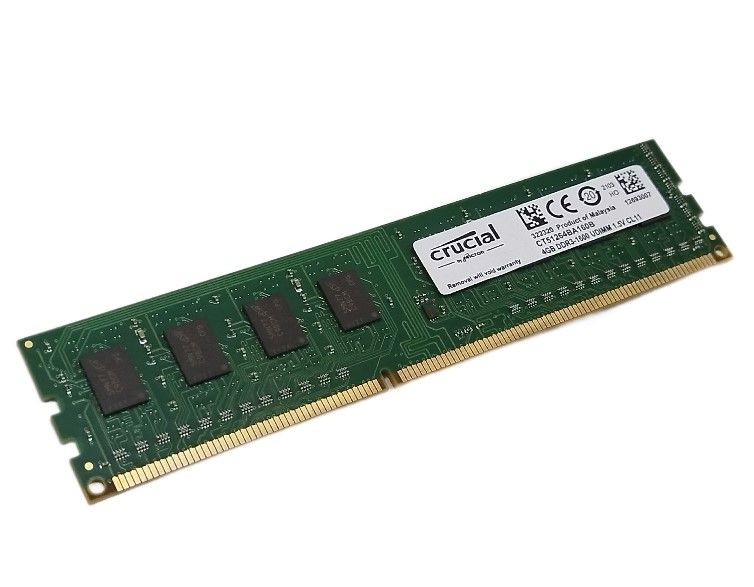 CrucialОперативнаяпамятьдлякомпьютераDDR3PC128001600Mhz1x4ГБ(МодельCT51264BA160B)